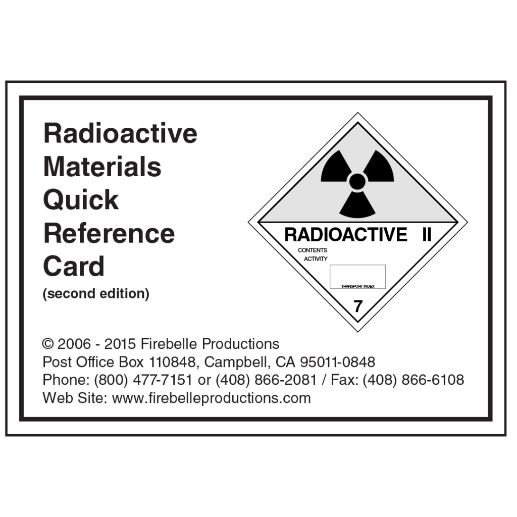 Radioactive Materials Quick Reference Guide